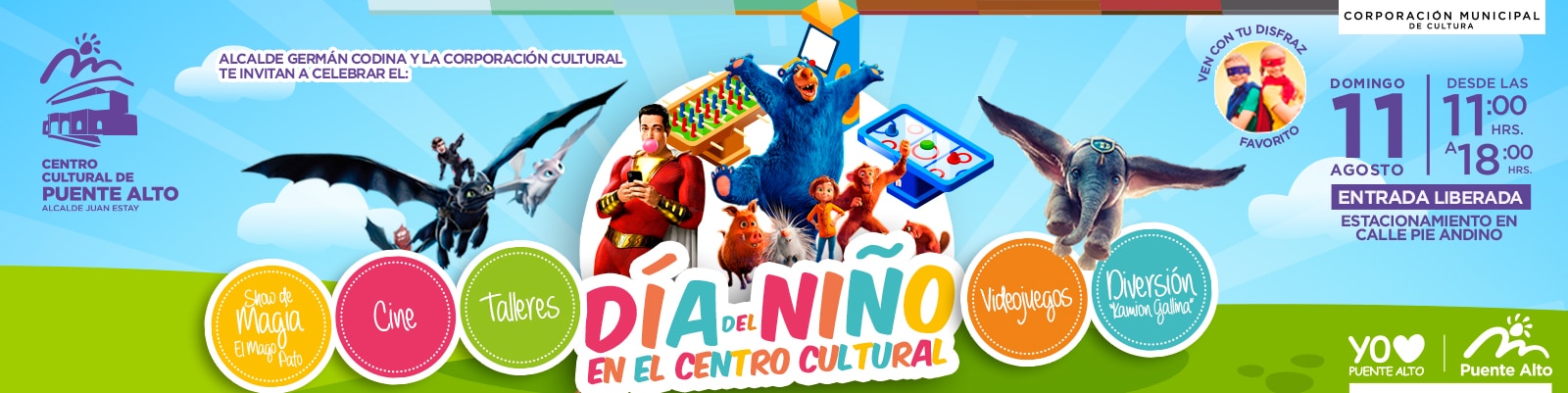 Todos invitados a celebrar el Día del niño en el Centro Cultural de Puente Alto. 